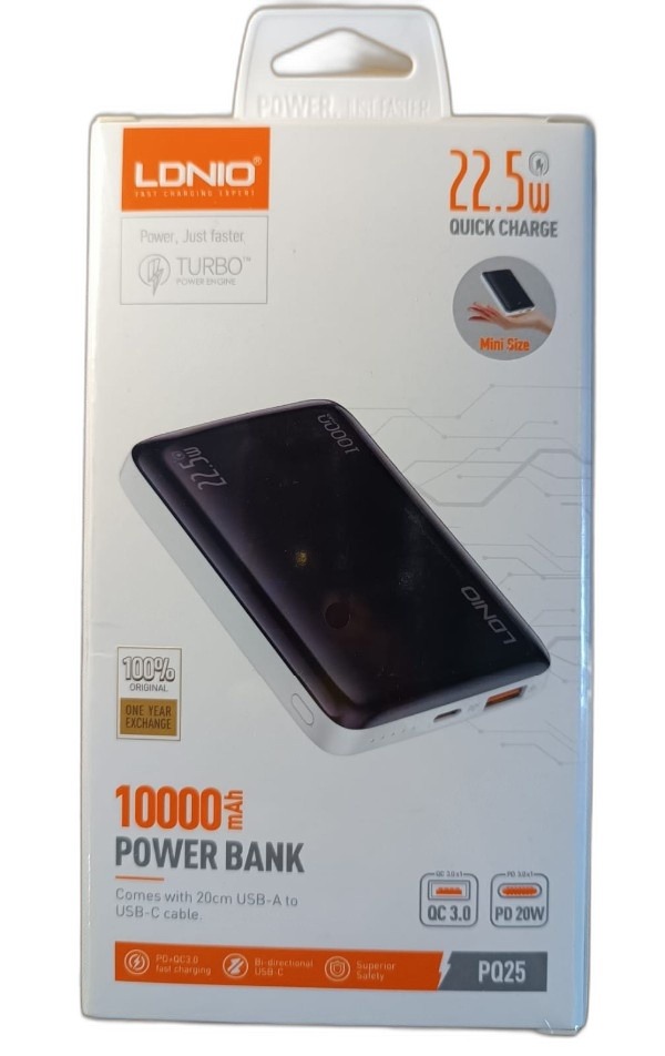 ITEM ACCESORIOS POWER BANK PW LDNIO 10,000 PQ25       22.5 P96