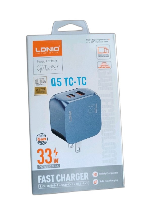 ITEM ACCESORIOS CARGADOR Cargador LDNIO Carga rápida Q5 TC 33W 6933138603871CC      Cargador LDNIO Carga rápida de 33W Q5 TC P668 P237