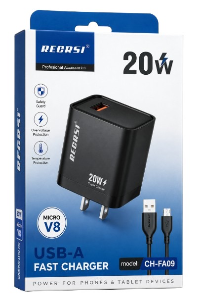 ITEM ACCESORIOS CARGADOR CR RECRSI 20W V8       CH-FA09 P353
