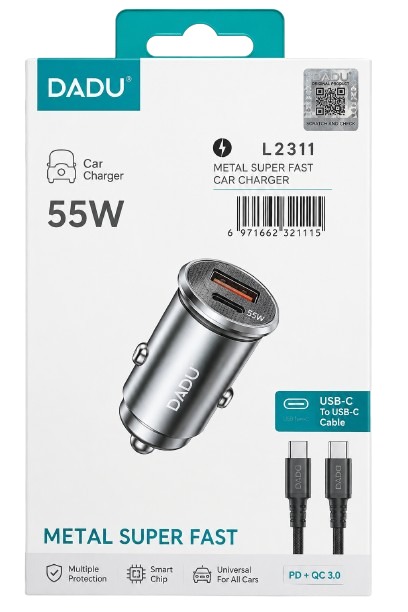 ITEM ACCESORIOS CARGADOR Cargador vehículo DADU 55W DC-125 6745598560126      DC-125 TC-TC P452
