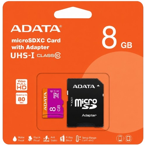 ITEM ACCESORIOS MEMORIA SD ADATA 8GB V10 4713218461902 842243014167 13111140    Memoria adata 8 gb P913